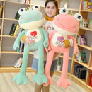 35cm-100cm Crown Frog Long Legs Plush Toy Soft Stuffed Cartoon Animal Smile Frog Doll Baby Toys Kids Girls Birthday Gifts