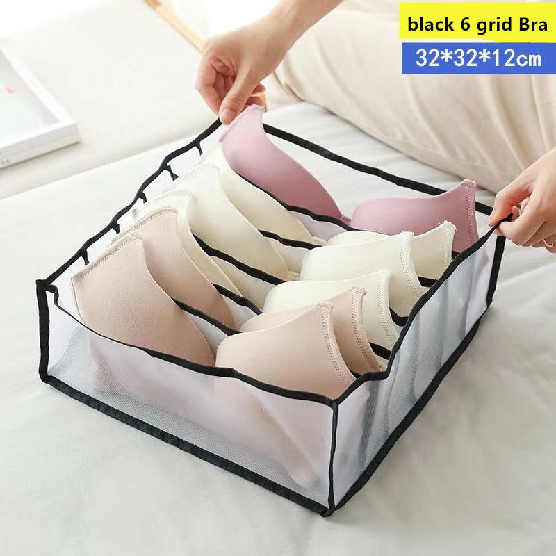 7 Grid Jeans Storage Box Closet Organizer Home Separation Bra Leggings Clothes Storage Case Drawer Wardrobe Divided Storage Bags