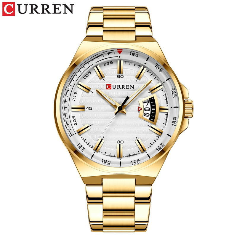 Top Brand CURREN Luxury Quartz Watches for Men Wrist Watch Classic Silver Stainless Steel Strap Men&