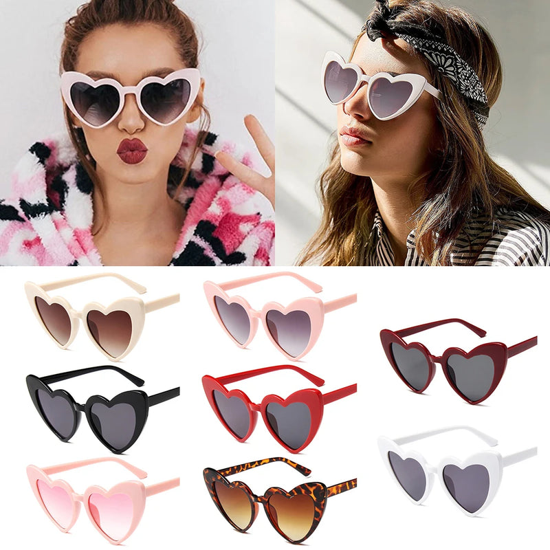 Heart-Shaped Sunglasses for Women Fashion Love Heart Sun Shades UV400 Protection Eyewear Ladies Trendy Street Sun Glasses