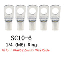 100/50/25/10PCS 4-25mm Assortment Tinned Copper Lugs Ring Crimp Terminals Battery Wire Welding Cable Connectors Kit