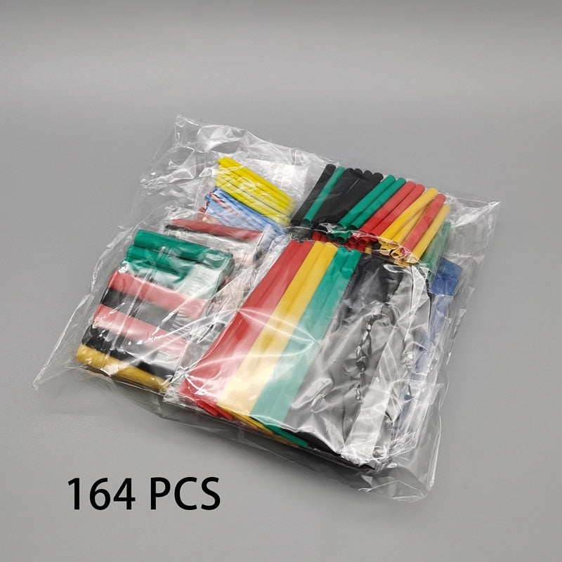 164pcs 328pcs 2:1  Heat Shrink Tube Kit Shrinking Assorted Polyolefin Insulation Sleeving Wire Cable 8 Sizes