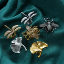 Retro Furniture Handle  Antique Gold Silver Handles for Cabinets and Drawers Zinc Alloy Drawer Pulls Bee Leaf Wardrobe Pulls