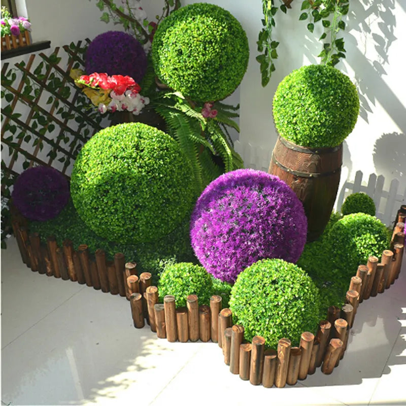 Large Green Artificial Plant Ball Topiary Tree  Wedding Party Home Outdoor Decoration Plants Plastic Grass Ball
