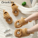 Winter Children Slippers Cute Cartoon Lion Modelling Slippers for Boys Girls Home Shoes Warm Non Slip Indoor Floor Kids Slippers