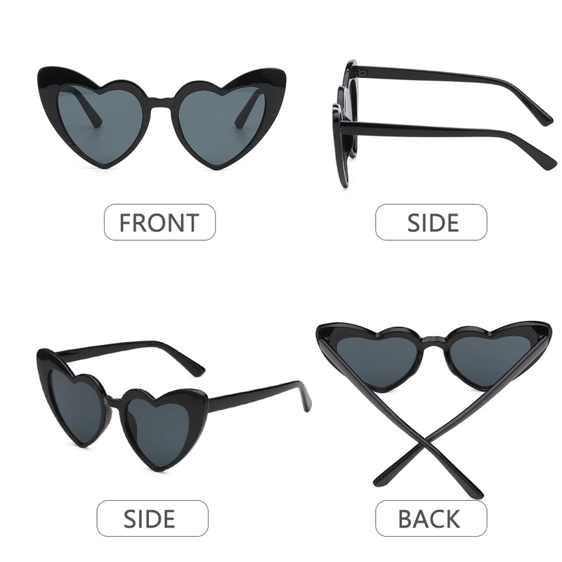 1PC Luxury Heart Shaped Sunglasses Big Frame Love Effect Sun Glasses Retro Women  lana del rey Eyewear UV400 Protection