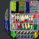 205/206/207Pcs Fishing Lures Set Mixed Minnow Plier Grip Spoon Hooks Soft Lure Kit In Box Artificial Bait Fishing Pesca ER025