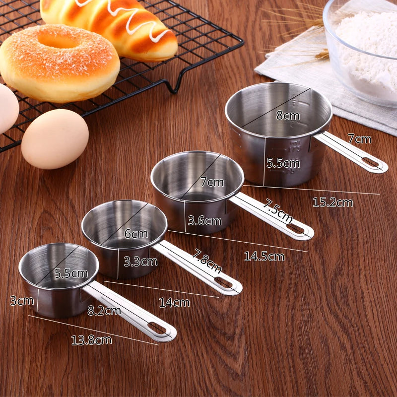 4pcs/Set Stainless Steel Measuring Spoons Coffee Powder Spoon Measuring Cup Kitchen Scale Pastry Baking Tools balance cuisine