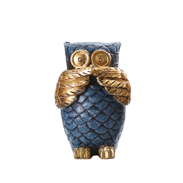 ERMAKOVA Modern Simple Resin Owl Statue Adornment Home Decoration Artistic Craft Figurine Gift for Living Room Bedroom