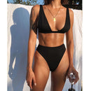 Sexy Solid Bikini Women 2021 New Swimsuit Push Up Swimwear High Cut Bikini Set Bathing Suits Summer Beach Wear Swimming Suit XL