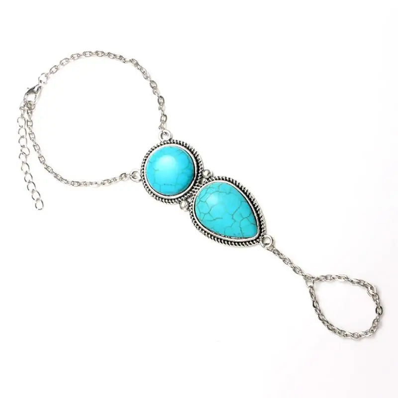 2020 New  Bohemian Fashion Jewelry Chain Linked Finger Loop Bracelet Elegant Women's Wire hand Harness Ring Bracelet Gift