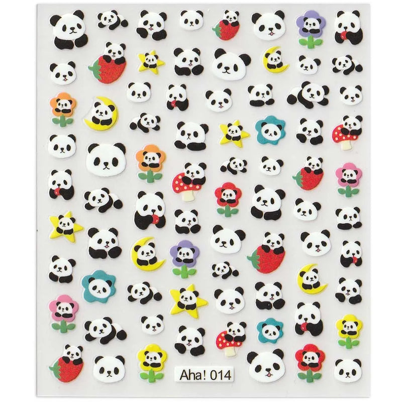 42Model Sticker Nail Decal 3D Adhesive Patch,Smile/Animal/Flower Nail Art Decorations Manicure Sticker Easter Day Design Decal-