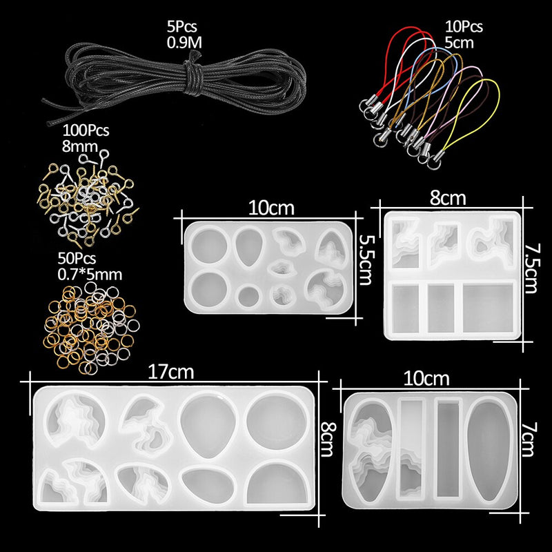 1 Set Mixed Style Silicone Epoxy Resin Casting Molds UV Tool Set For DIY Pendant Jewelry Making Finding Accessories Supplies