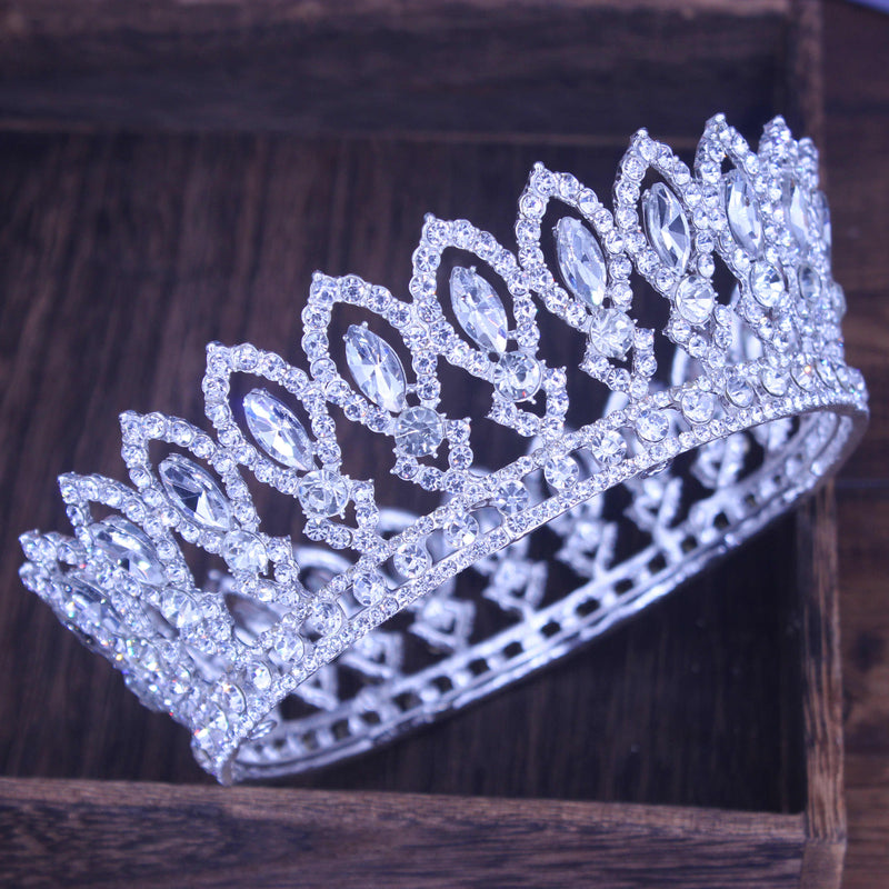 Crystal Queen Wedding Tiara Crown Bridal Pageant Hair Ornaments Baroque Diadem Headpiece Women Bride Head Jewelry Accessories