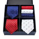 Gift box packing Silk Ties For Men Novelty Hanky  Set 3 Styles  Men&