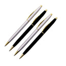 1 Pcs Metal pen Stainless Steel Rod Rotating Metal Ballpoint Pen Commercial Ballpoint Pen Gift Stationery Luxury crystal pen