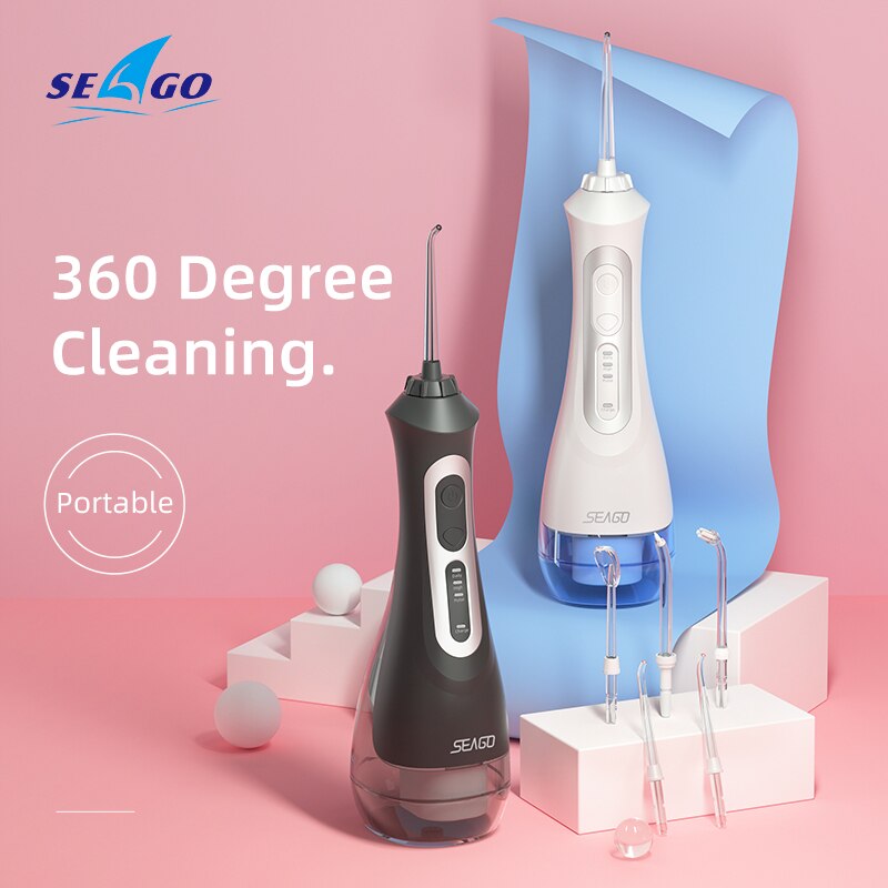 Seago Rechargeable Electric Toothbrush with Water Flosser Adults Sonic Tooth Brush Oral Dental Irrigator White Black Home Gift