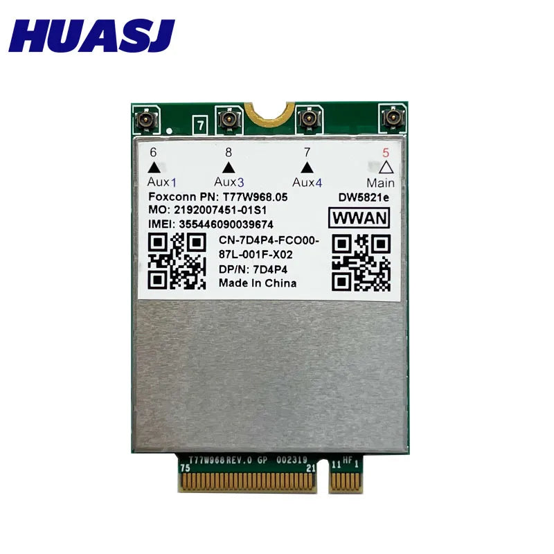 HUASJ T77W968 For  DW5821e LTE Cat16 GNSS 4G WWAN Card Module for Lattitude 5420 5424 7424 Rugged Latitude 7400 / 7400 2-in