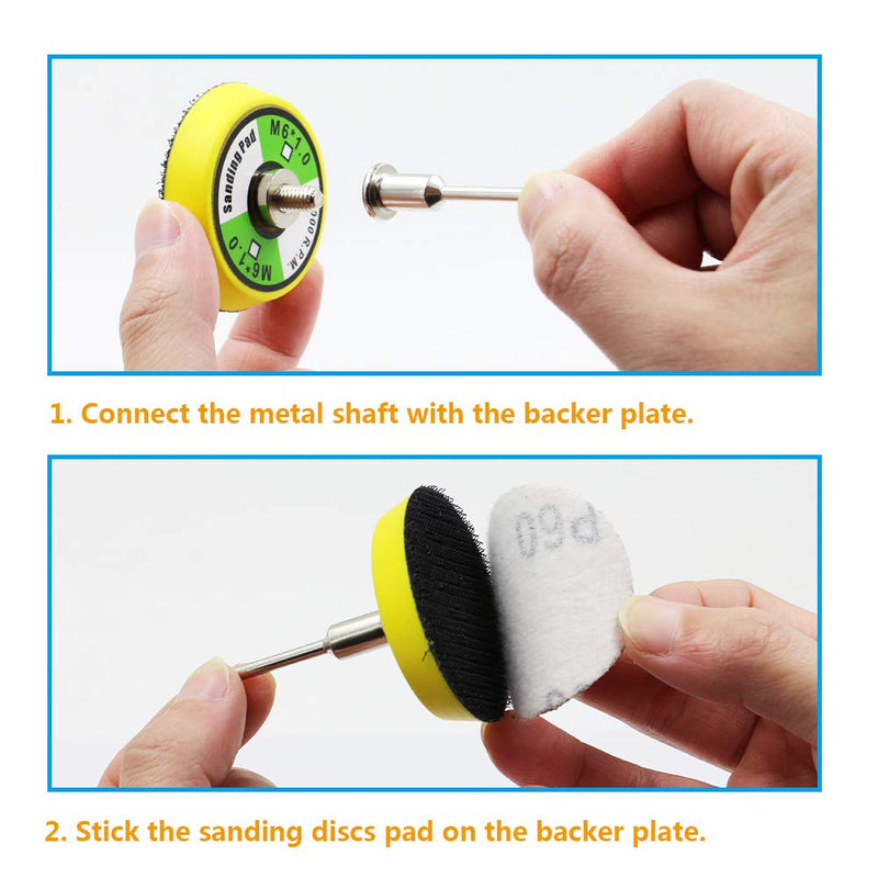 101pcs Set 2 inch Sanding Discs Pad Kit for Drill Grinder Rotary Tools with Backer Plate Includes 60-2000 Grit Sandpapers