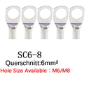 100/50/25/10PCS 4-25mm Assortment Tinned Copper Lugs Ring Crimp Terminals Battery Wire Welding Cable Connectors Kit