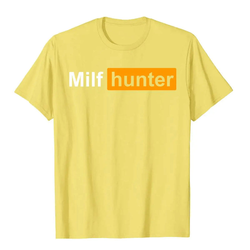 MILF Hunter Funny Adult Humor Joke For Men Who Love Milfs Graphic Top T-Shirts Tops Shirts Brand New Cotton Holiday Tight Adult