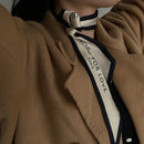 Luna&Dolphin Women Narrow Long Scarf 100x6cm Chic French Gentle Elegant Chiffon Silk Tie Letter Print Bag Ribbon Headband Choker