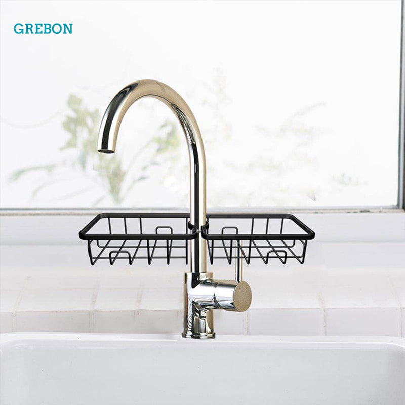 Faucet Organizer Kitchen Sink Storage Sponge Holder Adjustable Cloth Shelf Stainless Steel Dish Drainer Bathroom Accessorie Soap