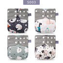 Elinfant Wholesale 4pcs/set Washable Baby Nappies Gray Mesh Cloth Diaper Adjustable &amp; Reusable Pocket Diapers Free shipping