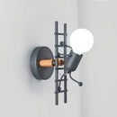 LED Wall Lamp American Creative Doll Wall Lights Metal Cartoon Robot Sconce to Bedroom Bedside Lighting Indoor Home Decors Lamps