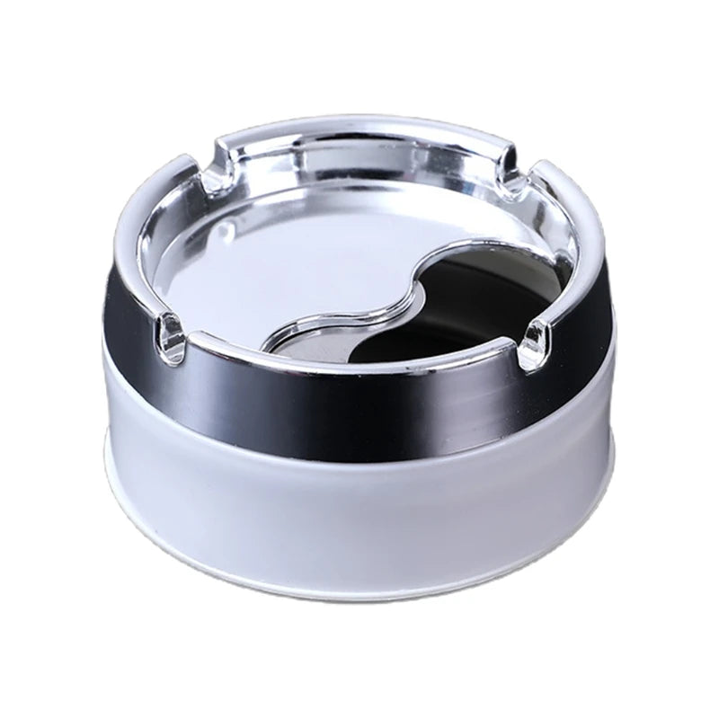 Stainless Steel Ashtray Round Windproof Ashtrays with Rotating Lid for Home Garden Outdoor Indoor Smoking Accessory