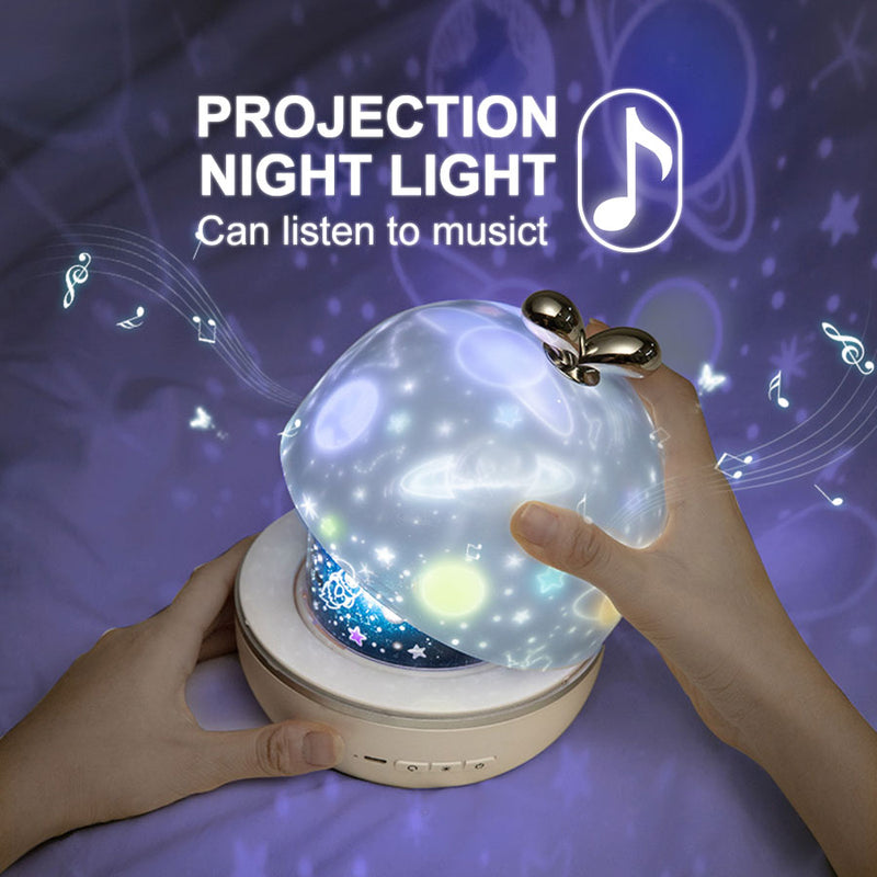 Music Projector Night Light With BT Speaker Chargeable Universe Starry Sky Rotate LED Lamp Colorful Flashing Star Kids Baby Gift