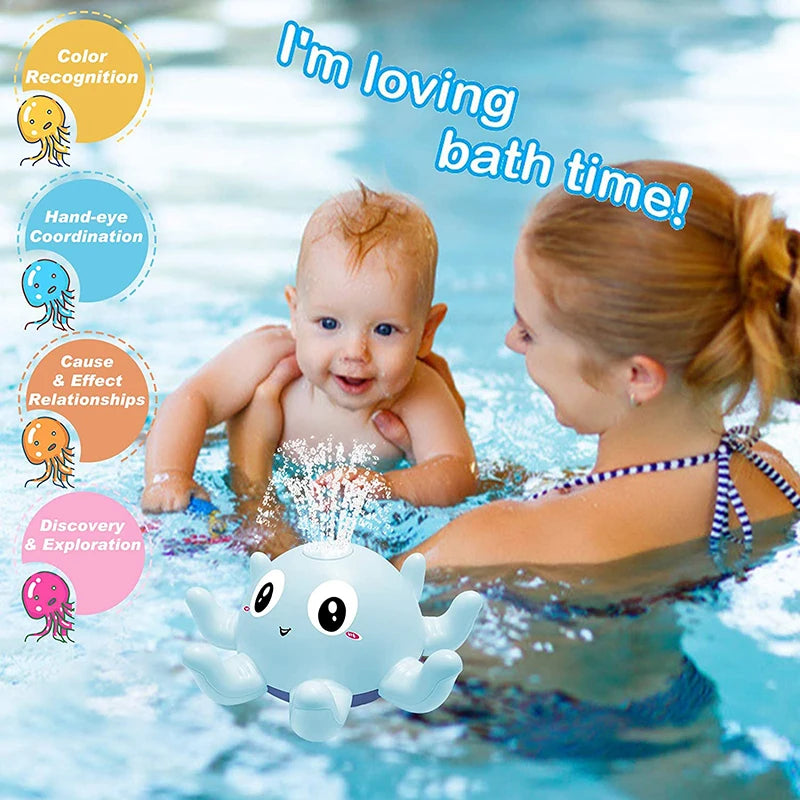 Baby Bath Toys Spray Water Shower Bathing Toys for Kids Electric Whale Bath Ball with Light Music LED Light Toys ool Bathtub Toy