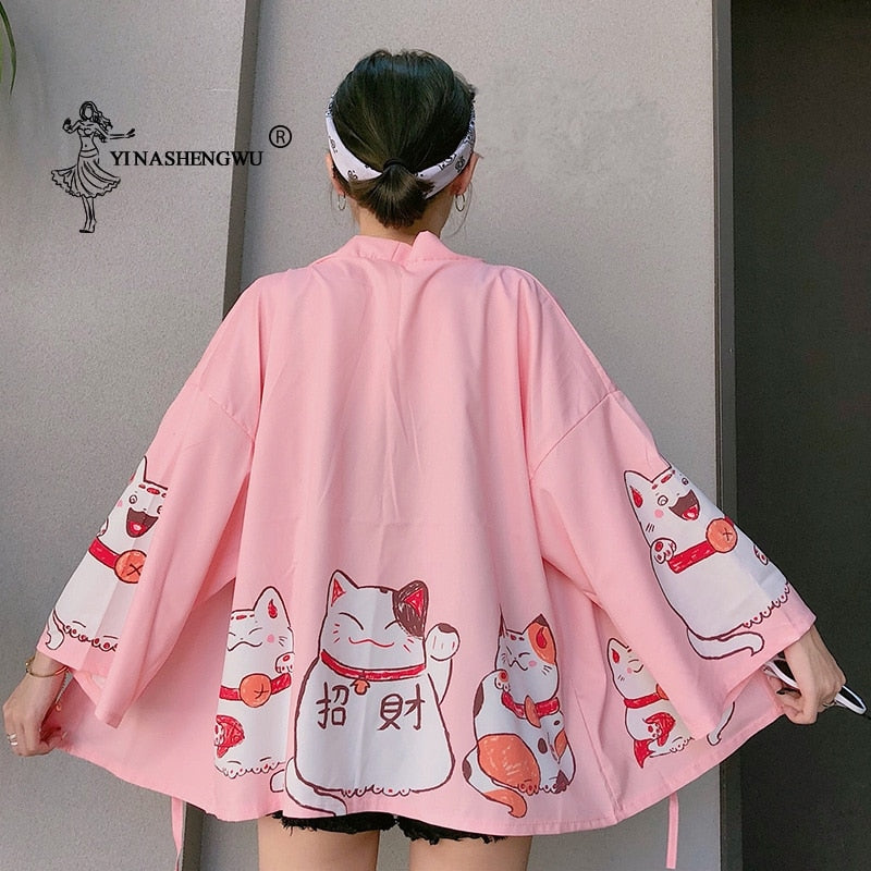 Kimonos Costume Woman Coat 14 Styles Girl Kawaii Print Crane Cosplay Yukata Harajuku Shirts Japan Women Haori Japanese Cardigan