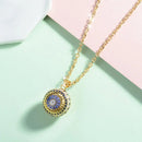 Eudora Harmony ball Pendant Pregnancy Bola Ball Enamel Ball Necklace Blue-Gold Color Flower Chime Ball Jewelry for pregnancy