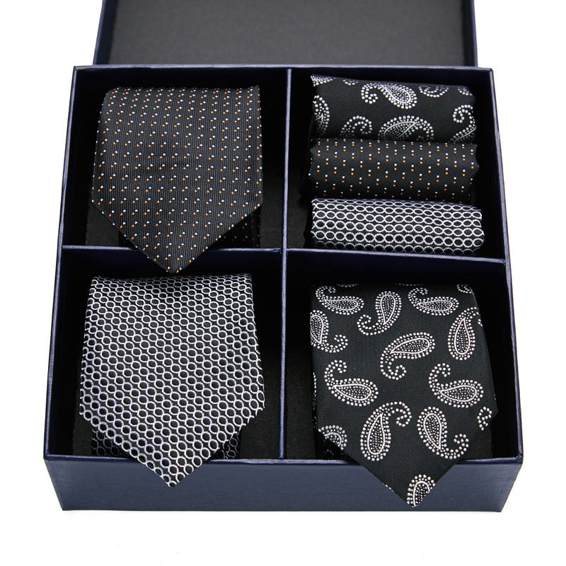 Gift box packing Silk Ties For Men Novelty Hanky  Set 3 Styles  Men&