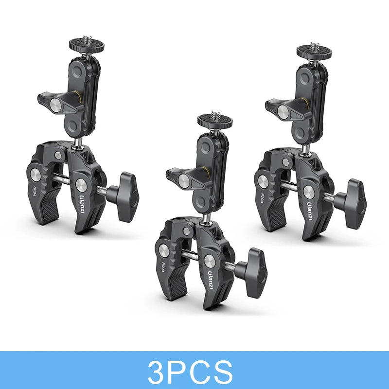 Ulanzi R094 Metal Super Clamp with 360° Ball Head Magic Arm Clamp with 1/4" 3/8" Hole for DSLR Camera Monitor LED Light Mic