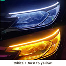 2Pcs Customizable DIY Car LED DRL Daytime Running Light Strips Waterproof Flowing Turn Signal Yellow Light Decorative Lamp 12V