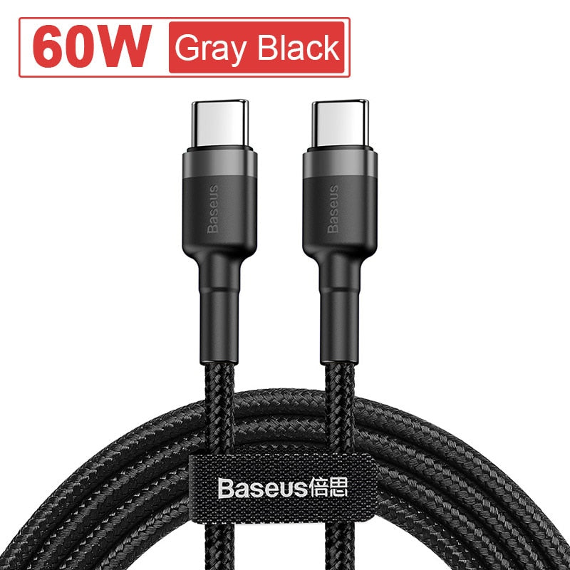 Baseus 100W USB C to USB Type C Cable for MacBook Pro Quick Charge 4.0 Fast Charging for Samsung Xiaomi mi 10 Charge Cable