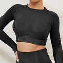 NORMOV Seamless Yoga Set For Women 2/3 PCS Gym Set Fitness Sport Set Women Workout Leggings Push Up Bra Long Sleeve Shirts