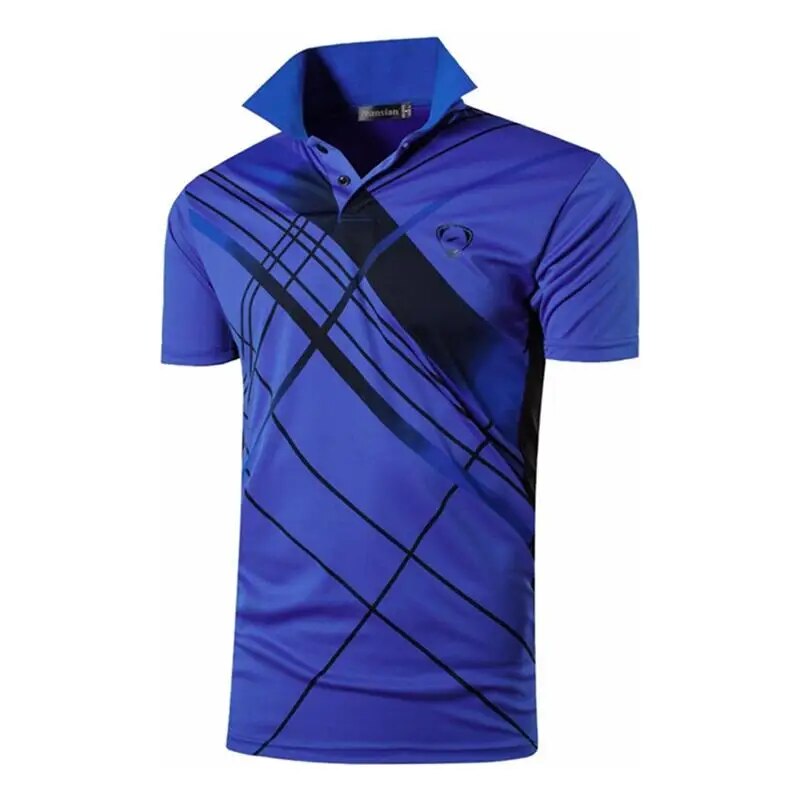 jeansian Men's Sport Tee Polo Shirts POLOS Poloshirts Golf Tennis Badminton Dry Fit Short Sleeve LSL226 Blue