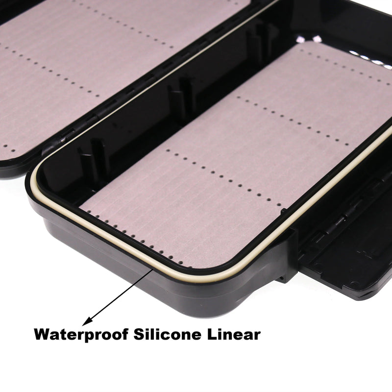 Bimoo 1pc 19.7*11.2cm Porket Streamer Fly Box Waterproof Sturdy Engineer Fishing Box Case with Waterproof Silicone Linear inside