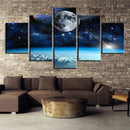 Home Decoration Wall Art Canvas Paintings Picture Hd Prints Modern 5 Piece The Moon In Space Poster For Bedroom Modular Framed