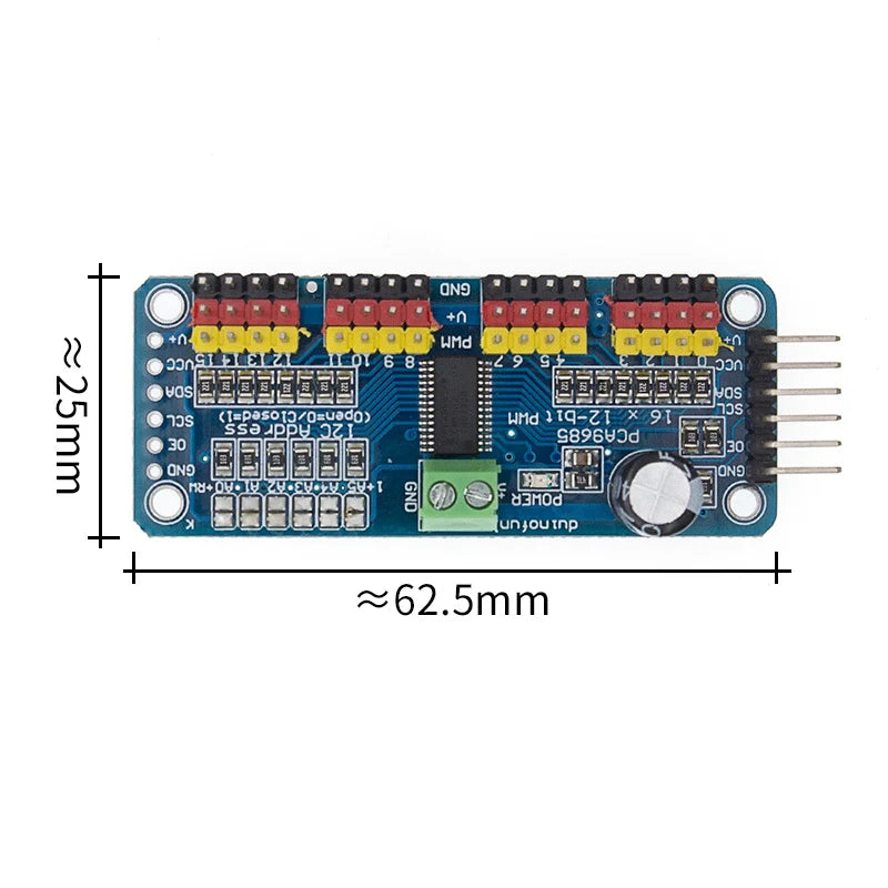 PCA9685PW 16 Channel 12-Bit PWM Servo Shield Driver I2C Interface PCA9685 Module For Raspberry Pi