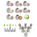 Tulip Pastry Nozzles Set Kit for Cream Stainless Steel Russian Icing Piping Tips for Baking Cake Decorating Confectionery Tool