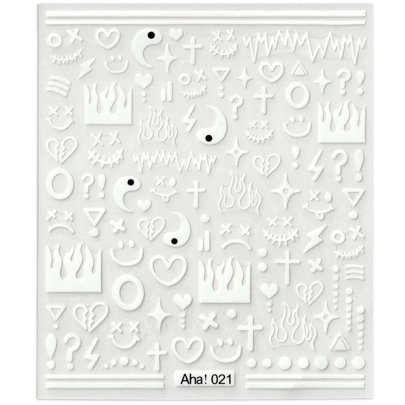 42Model Sticker Nail Decal 3D Adhesive Patch,Smile/Animal/Flower Nail Art Decorations Manicure Sticker Easter Day Design Decal-