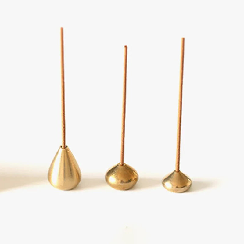 1Pcs Nice Gift Portable Incense Holder for Home Office Teahouse Multi Purpose Water Drop Shape S/M/L Brass