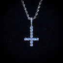 TOPGRILLZ New Upside Down CROSS Pendant High Quality Iced Out Cubic Zirconia Men's Necklace Hip Hop Fashion Jewelry For Gift