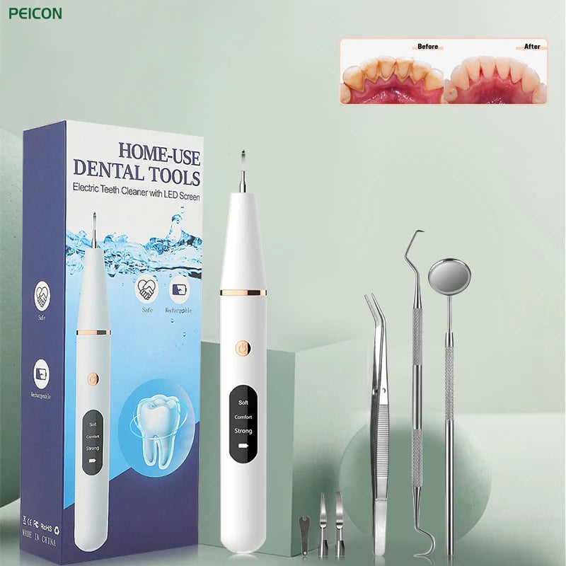 Ultrasonic Dental Calculus Scaler for Teeth Electric Tartar Calculus Remover Plaque Stains Remover Dental Stone Removal with Led