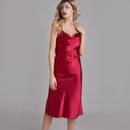 Silky Lady Nightdress Satin Spaghetti Strap Nightgown Intimate Lingerie Summer New Sleepwear White Nightwear Home Dressing Gown