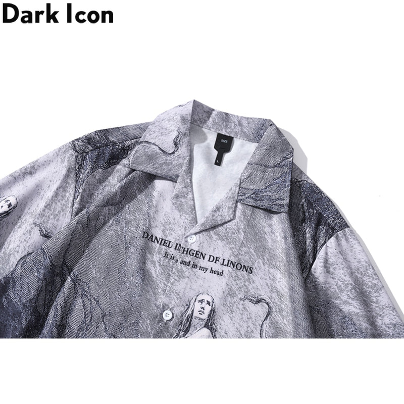 Dark Icon Hawaiian Shirt Men Summer Beach Holiday Men's Shirts Vintage Street Male Top